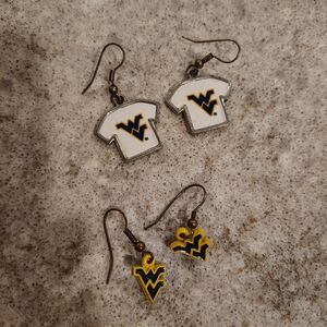 West Virginia Mountaineers Earrings Set Lot Of 2